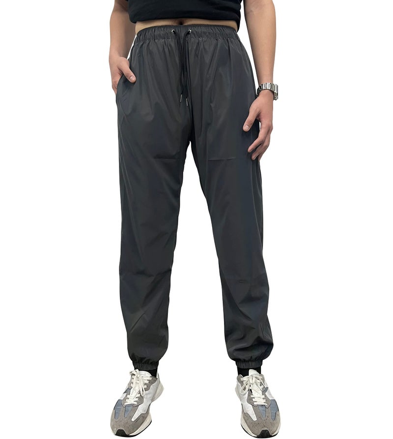 LZLRUN Rainbow Reflective Shorts Pants Men Fluorescent Trousers Casual Night Jogger (L, Pants) - Image 3